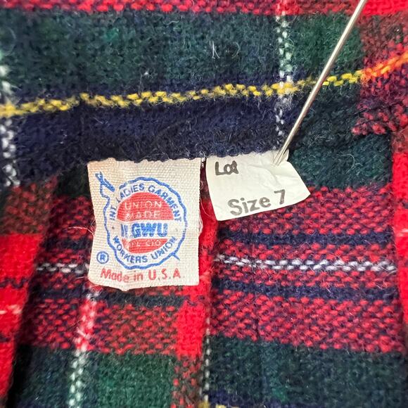 Vintage Plaid Mini Skirt Red Tartan Pleated Preppy - Picture 3 of 7